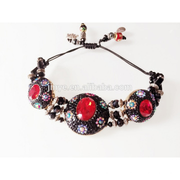 Pulseira de strass frisada Vintage